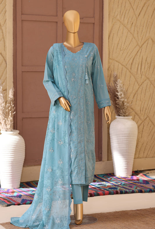 Meeras by HZ Textiles Embroidered Lawn Suit Unstitched 3 Piece MPE - 1089