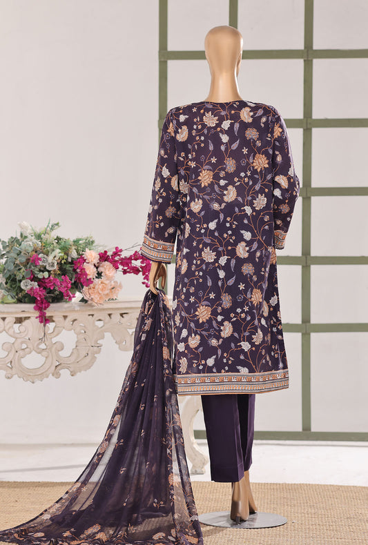 Mehak by HZ Textiles Embroidered Lawn Suit Unstitched 3 Piece MSE - 3146