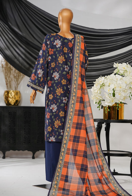 Thread & Needle by HZ Textiles Printed Cambric Suit Stitched 3 Piece POEL-3P-011 Multy Navy
