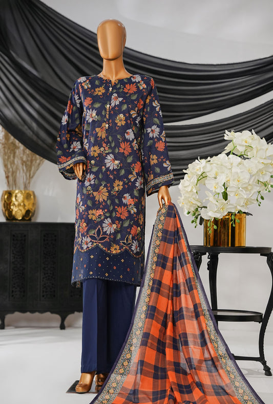 Thread & Needle by HZ Textiles Printed Cambric Suit Stitched 3 Piece POEL-3P-011 Multy Navy