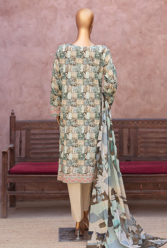 Naubahar by HZ Textiles Embroidered lawn Suit Unstitched 3 Piece  NEC - 3171