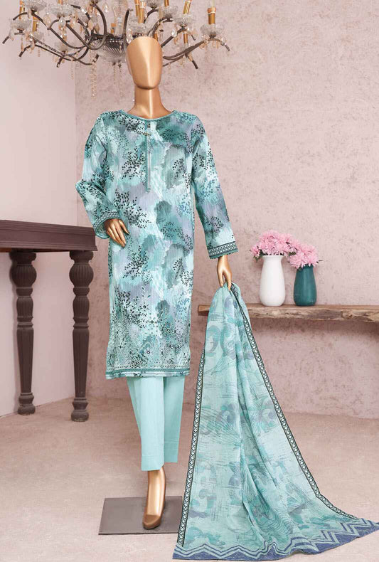 3 Piece Unstitched - Nayab Printkari Doriya Embroiderd Suit - NPE-04