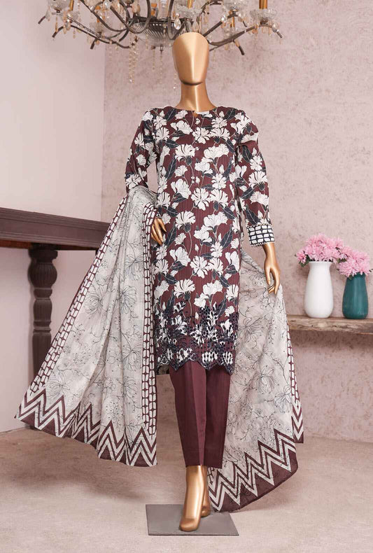 3 Piece Unstitched - Nayab Printkari Doriya Embroiderd Suit - NPE-05