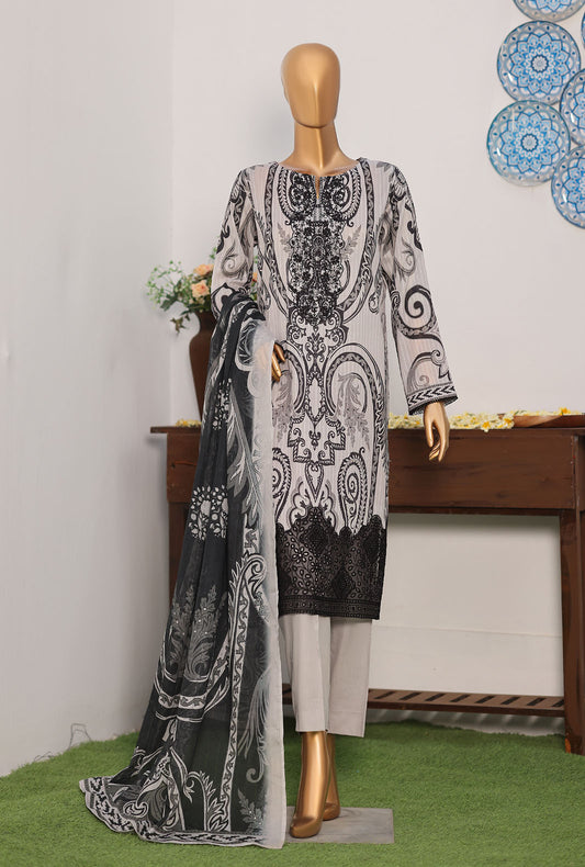 Nayab by HZ Textiles Printkari Embroidered Lawn Suit Unstitched 3 Piece NPE-07 Vol 03