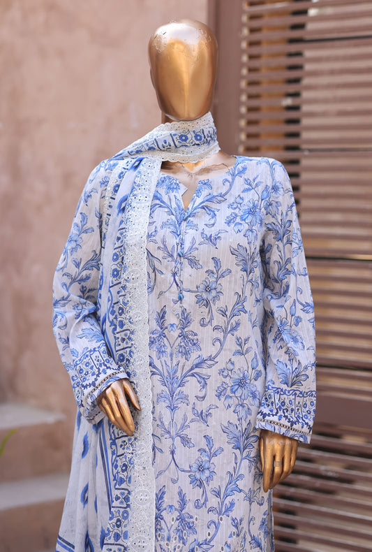 Nayab by HZ Textiles Printkari Embroidered Lawn Suit Unstitched 3 Piece NPE- 6037 Vol 04