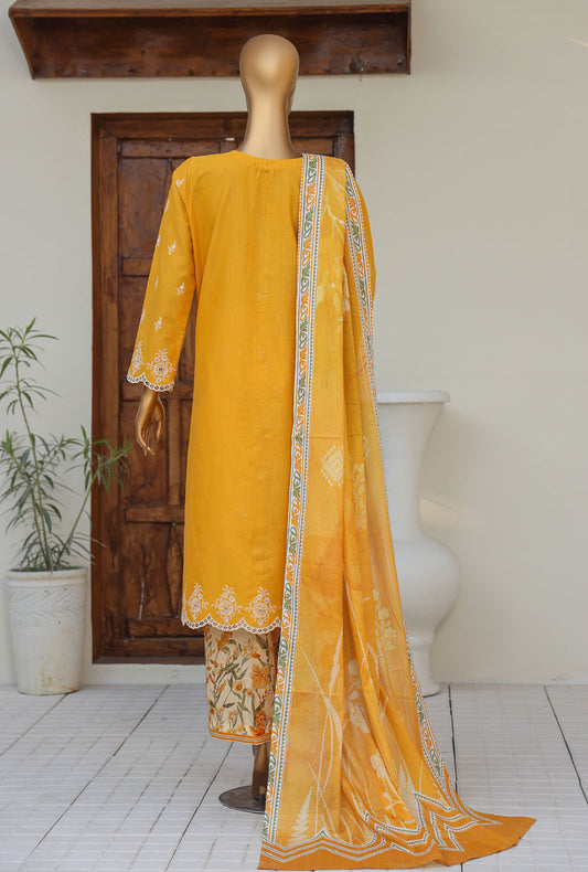 Oriental Printkari by HZ Textiles Embroidered Cambric Suit Unstitched 3 Piece OPS - 01