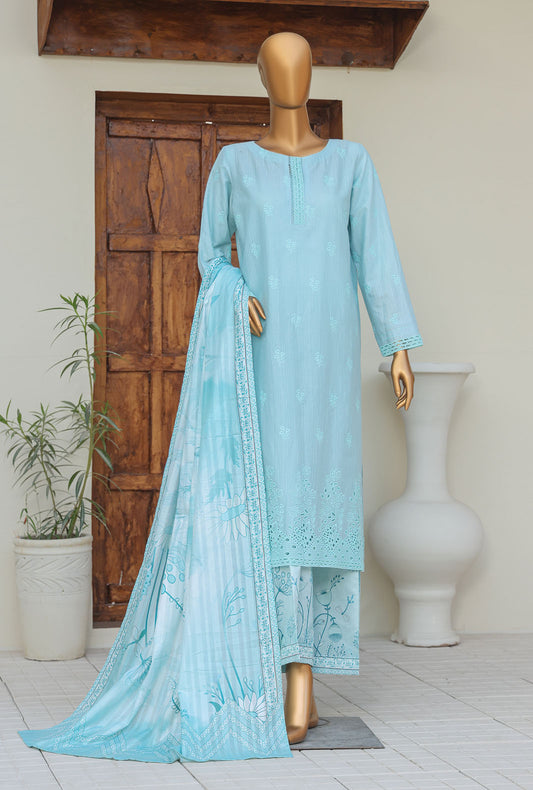 Oriental Printkari by HZ Textiles Embroidered Cambric Suit Unstitched 3 Piece OPS - 04