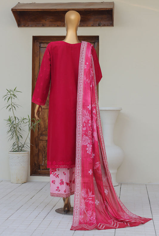 Oriental Printkari by HZ Textiles Embroidered Cambric Suit Unstitched 3 Piece OPS - 08