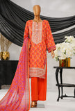 Thread & Needle by HZ Textiles Printed Cambric Suit Stitched 3 Piece POEL-3P-010 Orange