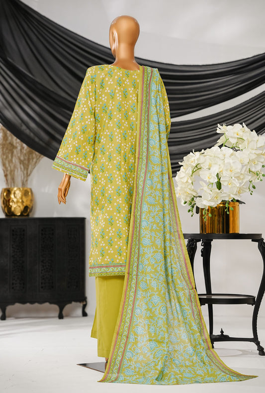 Thread & Needle by HZ Textiles Printed Cambric Suit Stitched 3 Piece POEL-3P-010 Parrot Green