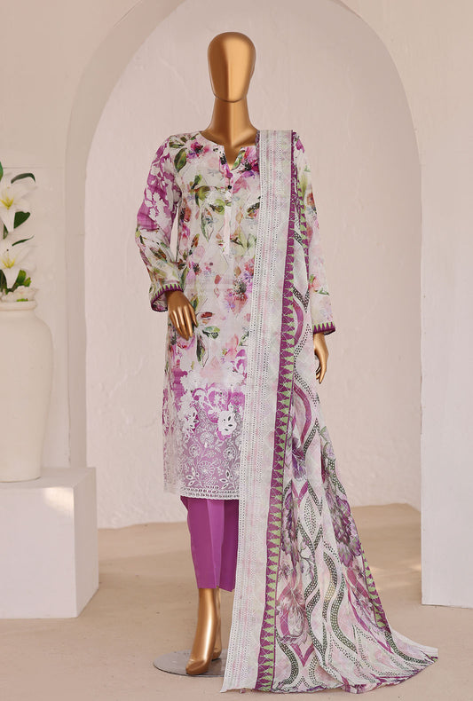 Premium Chikankari by HZ Textiles Embroidered Lawn Suit Unstitched 3 Piece PCE-644