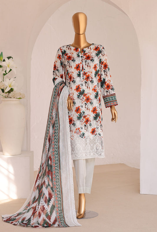Premium Chikankari by HZ Textiles Embroidered Lawn Suit Unstitched 3 Piece PCE-645
