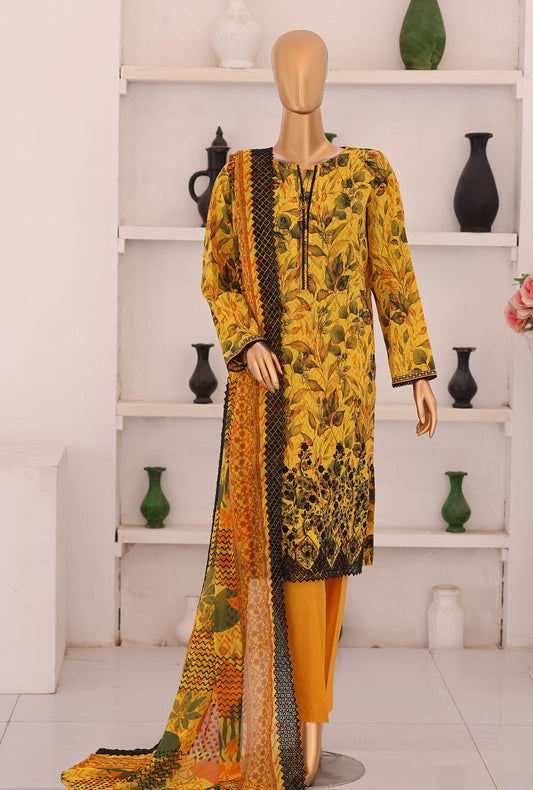 Premium Chikankari by HZ Textiles Embroidered Lawn Suit Unstitched 3 Piece PCE - 650 Vol-02