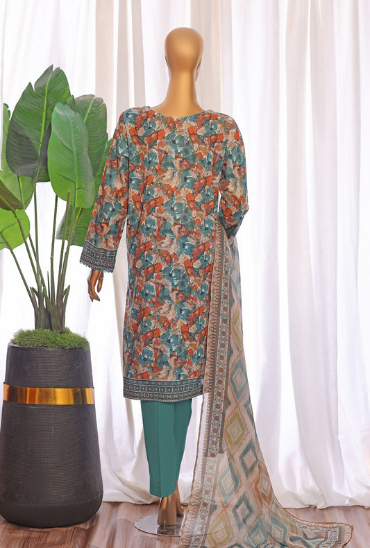 Premium Chikankari by HZ Textiles Embroidered Lawn Suit Unstitched 3 Piece PCE - 652