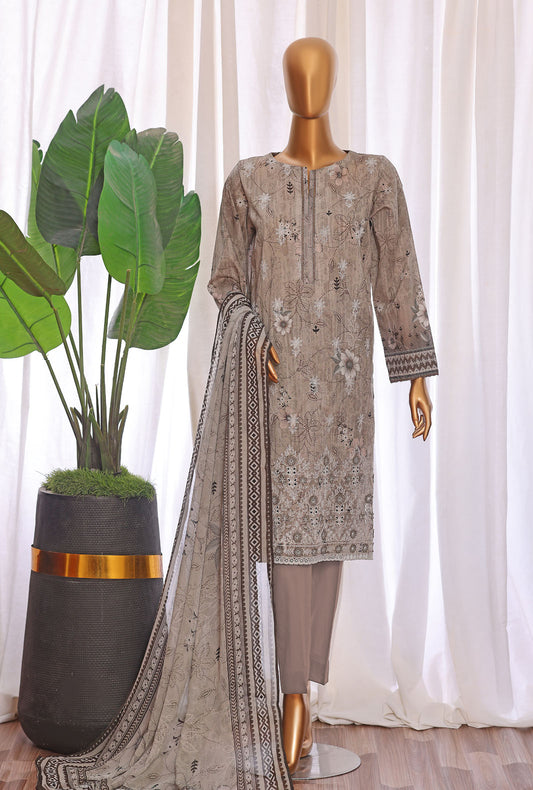Premium Chikankari by HZ Textiles Embroidered Lawn Suit Unstitched 3 Piece PCE - 653
