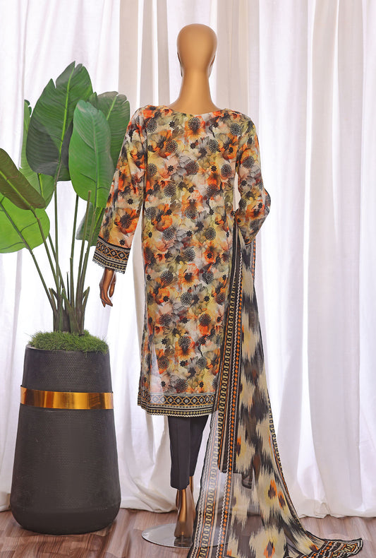 Premium Chikankari by HZ Textiles Embroidered Lawn Suit Unstitched 3 Piece PCE - 654