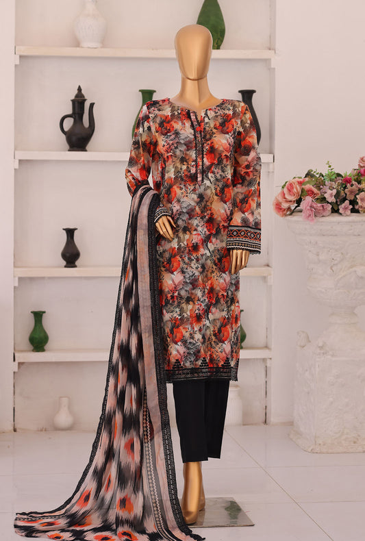 Premium Chikankari by HZ Textiles Embroidered Lawn Suit Unstitched 3 Piece PCE - 655 Vol-02