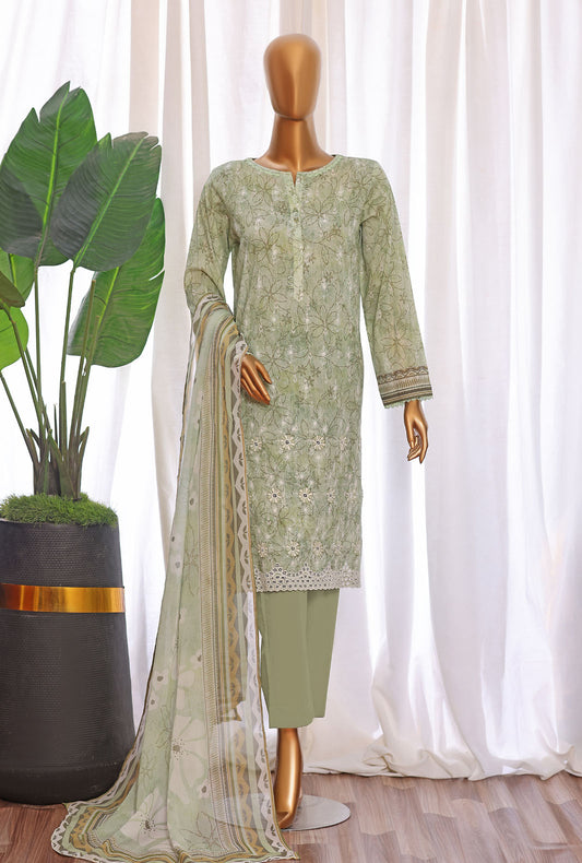 Premium Chikankari by HZ Textiles Embroidered Lawn Suit Unstitched 3 Piece PCE - 658