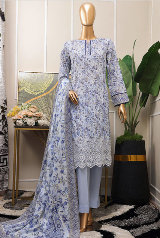 Premium Chikankari by HZ Textiles Embroidered Lawn Suit Unstitched 3 Piece PCP-533 - Summer Collection