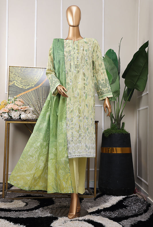 Premium Chikankari by HZ Textiles Embroidered Lawn Suit Unstitched 3 Piece PCP-534 - Summer Collection