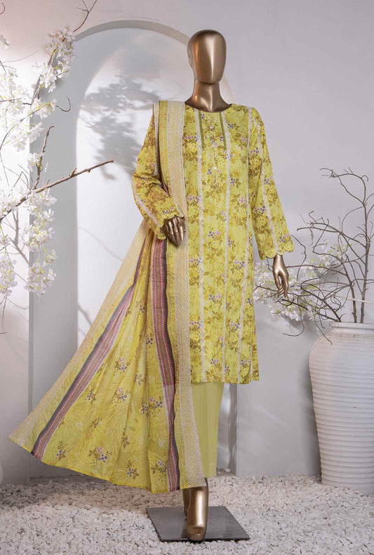 3 Piece Unstitched - Dhagakari Digital Printed lawn Suit - PDE-791