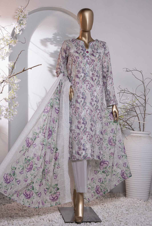 3 Piece Unstitched - Dhagakari Digital Printed lawn Suit - PDE-792