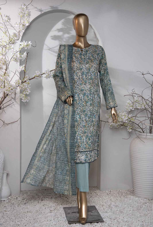 3 Piece Stitched - Dhagakari Digital Printed lawn Suit -PDE-803