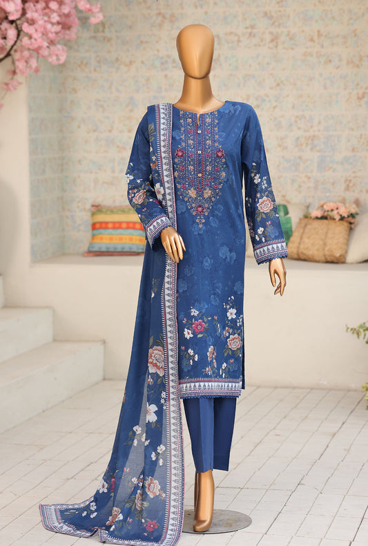 Premium Daily Wear by HZ Textiles Embroidered Lawn Suit Unstitched 3 Piece PDW - 1337 Vol 05