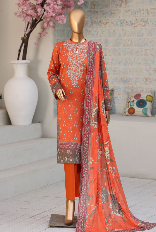 Premium Daily Wear by HZ Textiles Embroidered Lawn Suit Unstitched 3 Piece PDW - 1338 Vol 05
