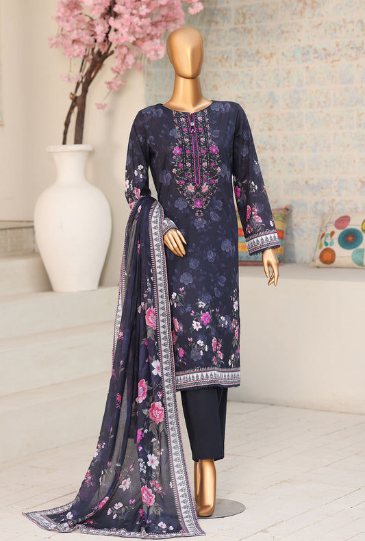 Premium Daily Wear by HZ Textiles Embroidered Lawn Suit Unstitched 3 Piece PDW - 1340 Vol 05