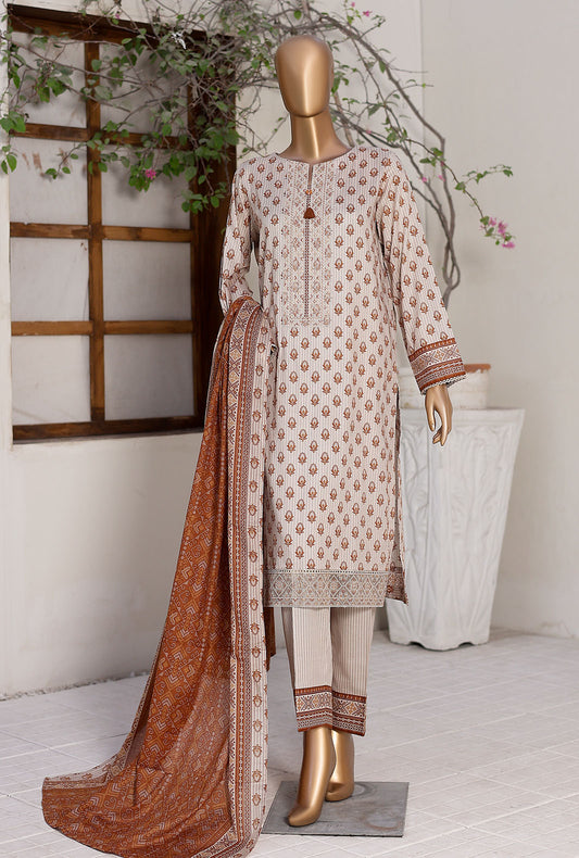 Premium Daily Wear by HZ Textiles Embroidered Lawn Suit Unstitched 3 Piece PDW - 3099