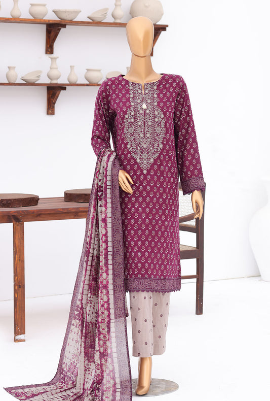 Premium Daily Wear by HZ Textiles Embroidered Lawn Suit Unstitched 3 Piece PDW - 3312 Vol 04