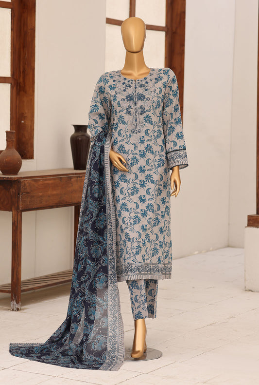 Identic by HZ Textiles Embroidered Lawn Unstitched 3 Piece Suit PDW-3329-A Vol 01