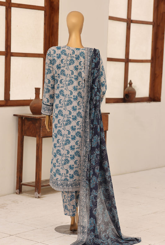 Identic by HZ Textiles Embroidered Lawn Unstitched 3 Piece Suit PDW-3329-A Vol 01
