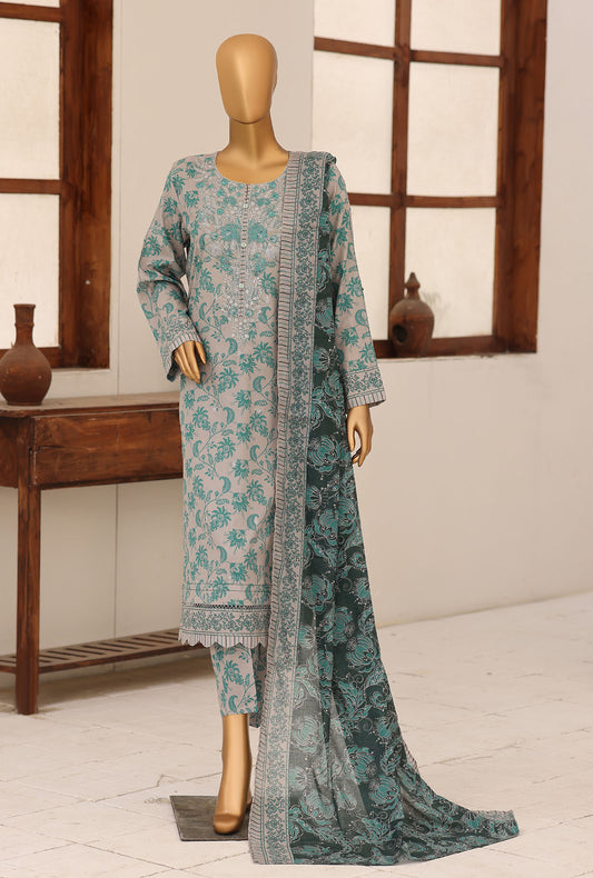 Identic by HZ Textiles Embroidered Lawn Unstitched 3 Piece Suit PDW-3329-B Vol 01