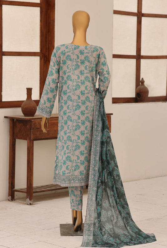 Identic by HZ Textiles Embroidered Lawn Unstitched 3 Piece Suit PDW-3329-B Vol 01