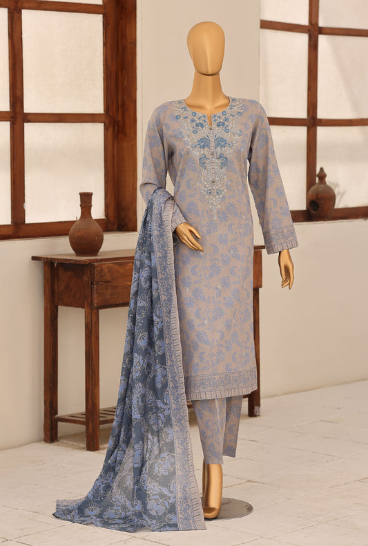 Identic by HZ Textiles Embroidered Lawn Unstitched 3 Piece Suit PDW-3329-F Vol 01