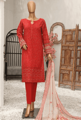 3 Piece Unstitched Lawn Embroidered Suit