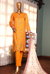 3 Piece Unstitched - Premium Lawn Embroidered Suit