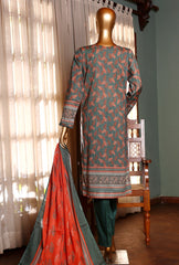 3 Piece Unstitched - Premium Lawn Embroidered Suit