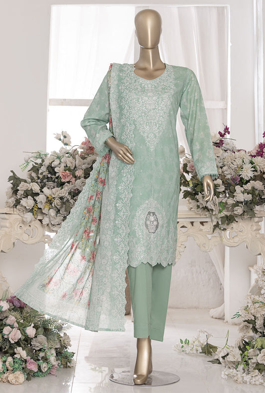 Premium by HZ Textiles Embroidered Lawn Suit Unstitched 3 Piece PEC-553 V-07 - Summer Collection