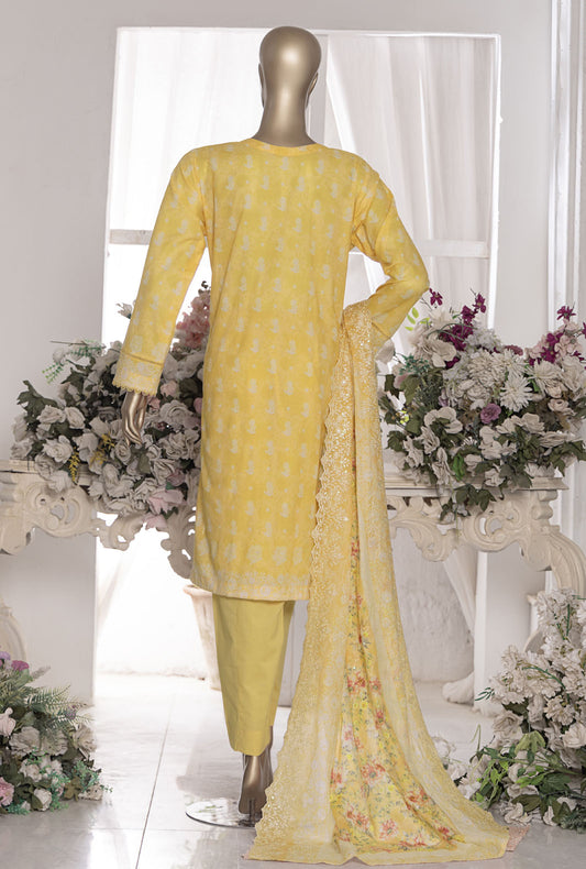 Premium by HZ Textiles Embroidered Lawn Suit Unstitched 3 Piece PEC-554 V-07 - Summer Collection