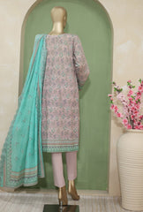 3 Piece Unstitched - Premium Lawn Embroidered Suit