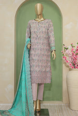 3 Piece Unstitched - Premium Lawn Embroidered Suit