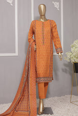 3 Piece Unstitched - Premium Lawn Embroidered Suit - PEC-717