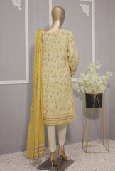 3 Piece Unstitched - Premium Lawn Embroidered Suit - PEC-719