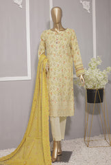 3 Piece Unstitched - Premium Lawn Embroidered Suit - PEC-719