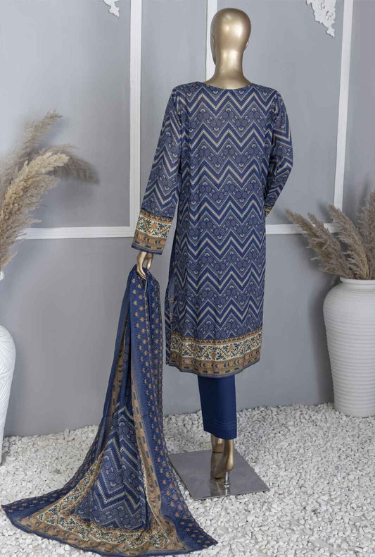 3 Piece Unstitched - Premium Embroidered Lawn Suit - PCE-745 Vol-04