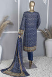3 Piece Unstitched - Premium Embroidered Lawn Suit - PCE-745 Vol-04