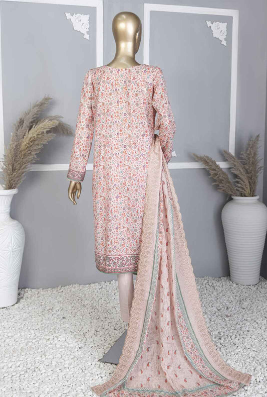 3 Piece Unstitched - Premium Embroidered Lawn Suit - PCE-756 Vol-04